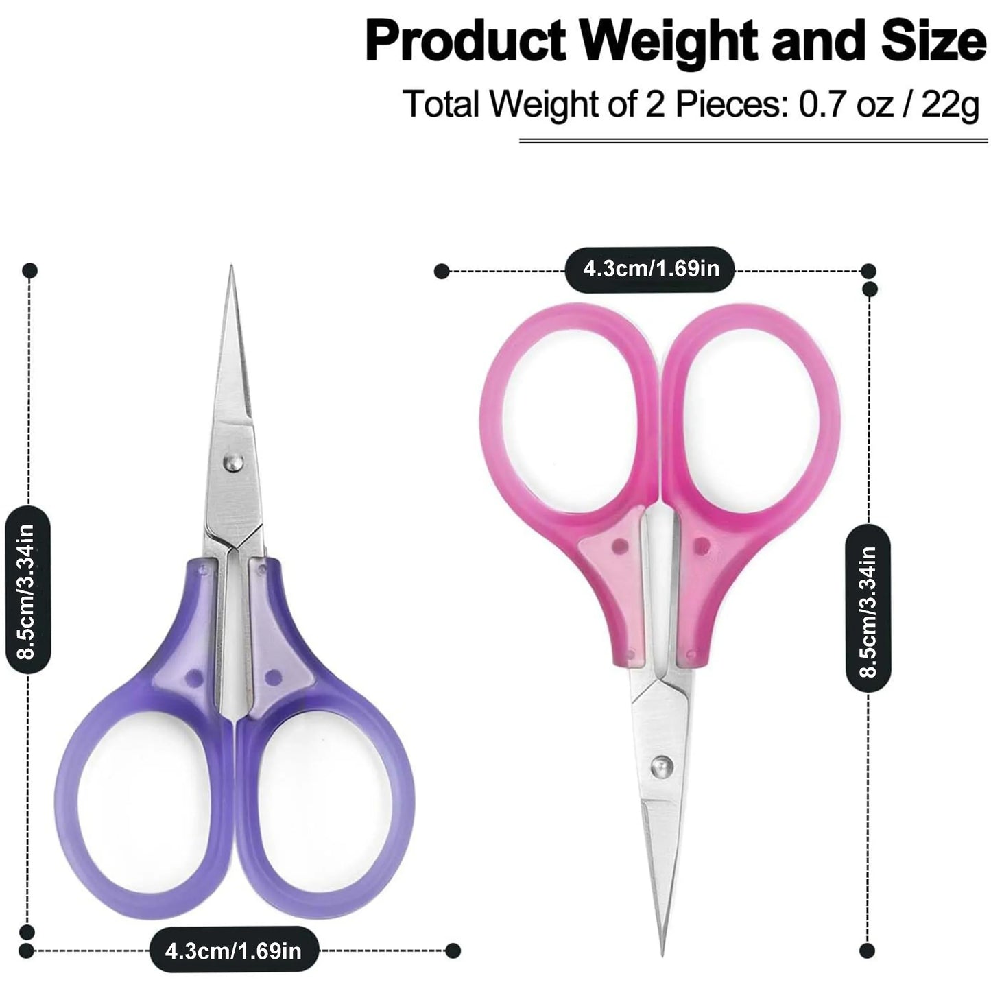 Compact Precision Craft Scissors Stainless Steel Blades With Cap TSA-Approved