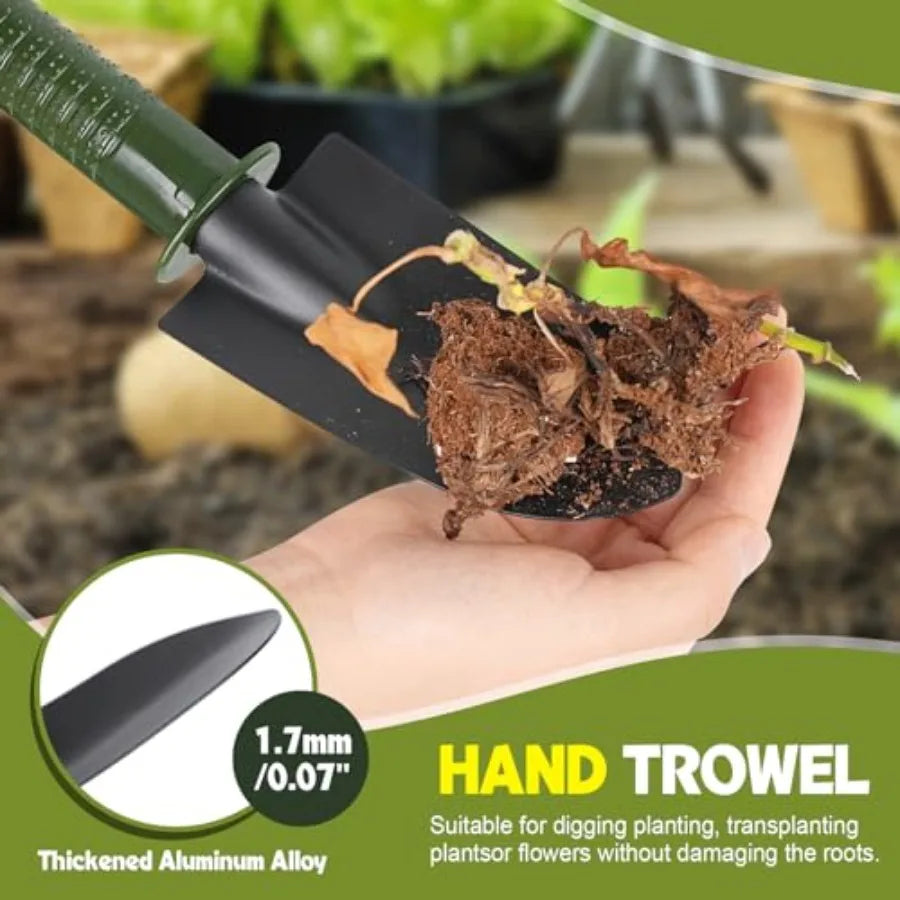 SHXI Garden Tool Set 4 Pieces With Hand Shovel Transplant Shovel Weeder And Rake