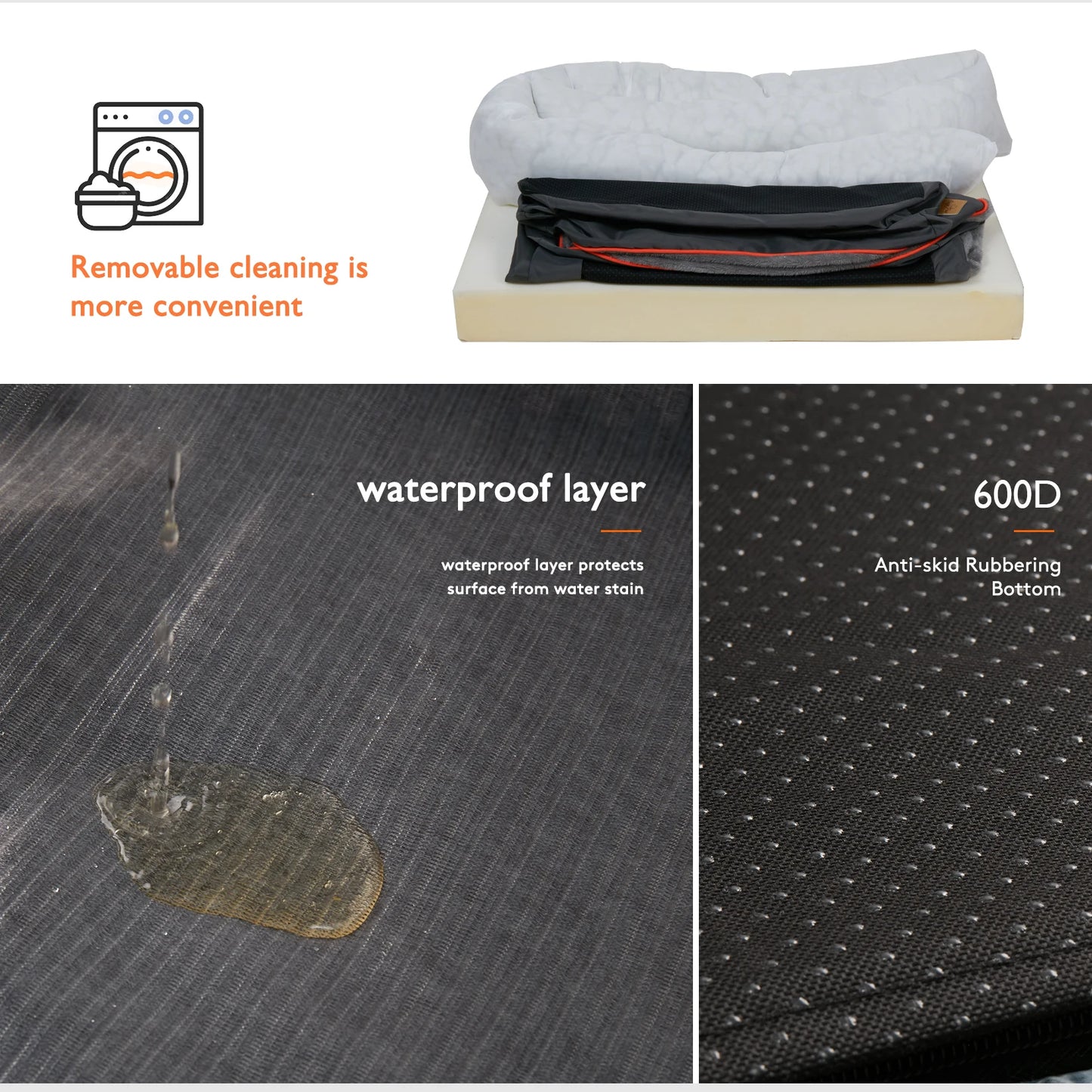 BINGOPAWCN Dog Bed Removable Washable Cover Anti Allergy