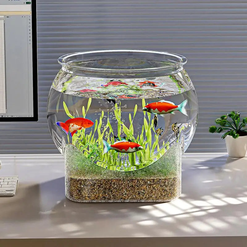Ultra Clear Round Plastic Fish Bowl Removable 360 Degree View