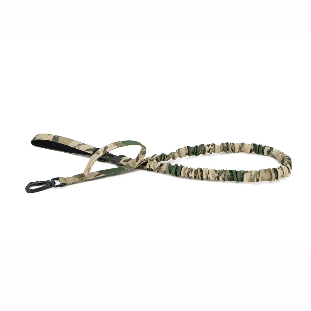 Tactical Dog Leash Adjustable Elastic Rope With Dual Control Handles