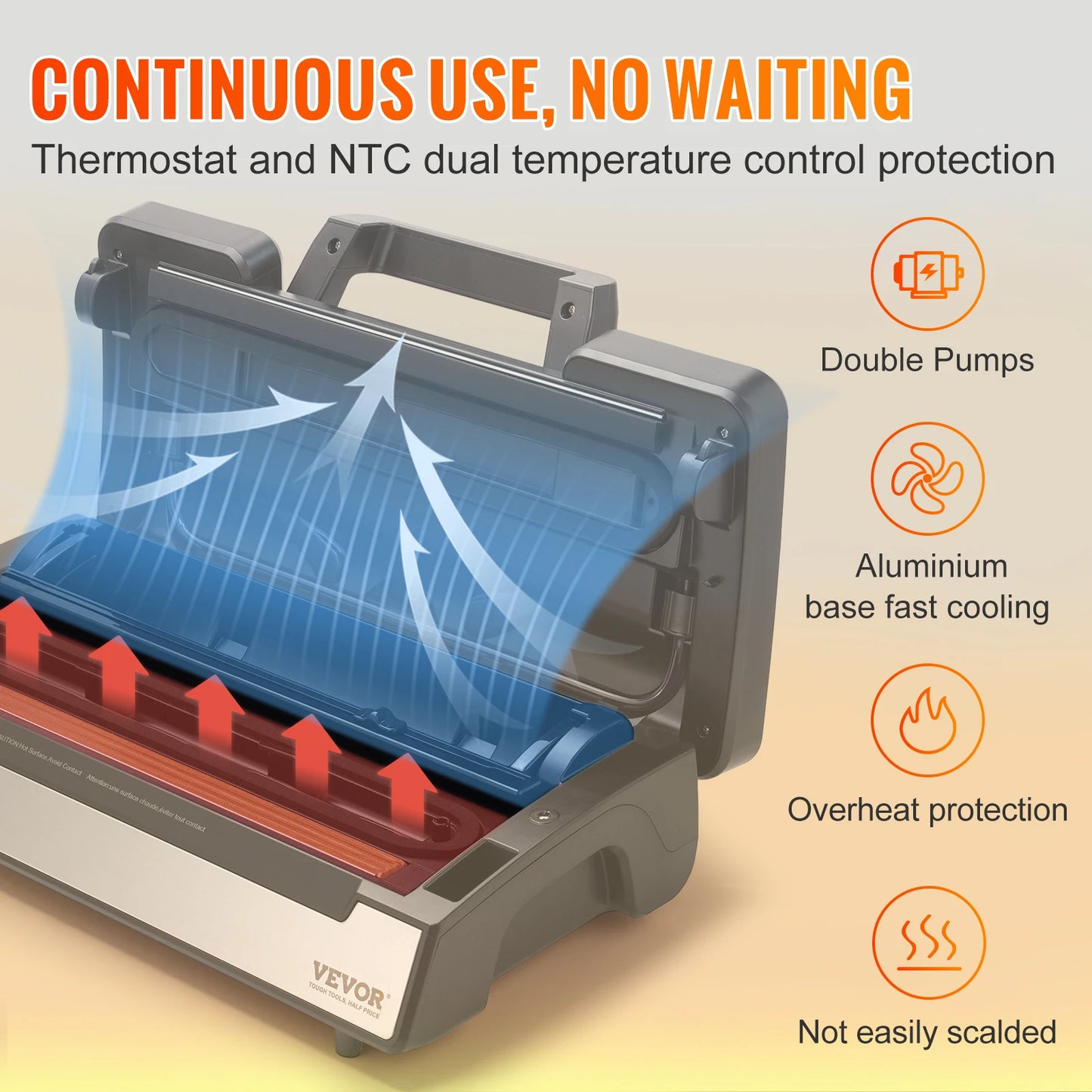 Succebuy Vacuum Sealer 90KPa 130W With Free 10 Vacuum Bags