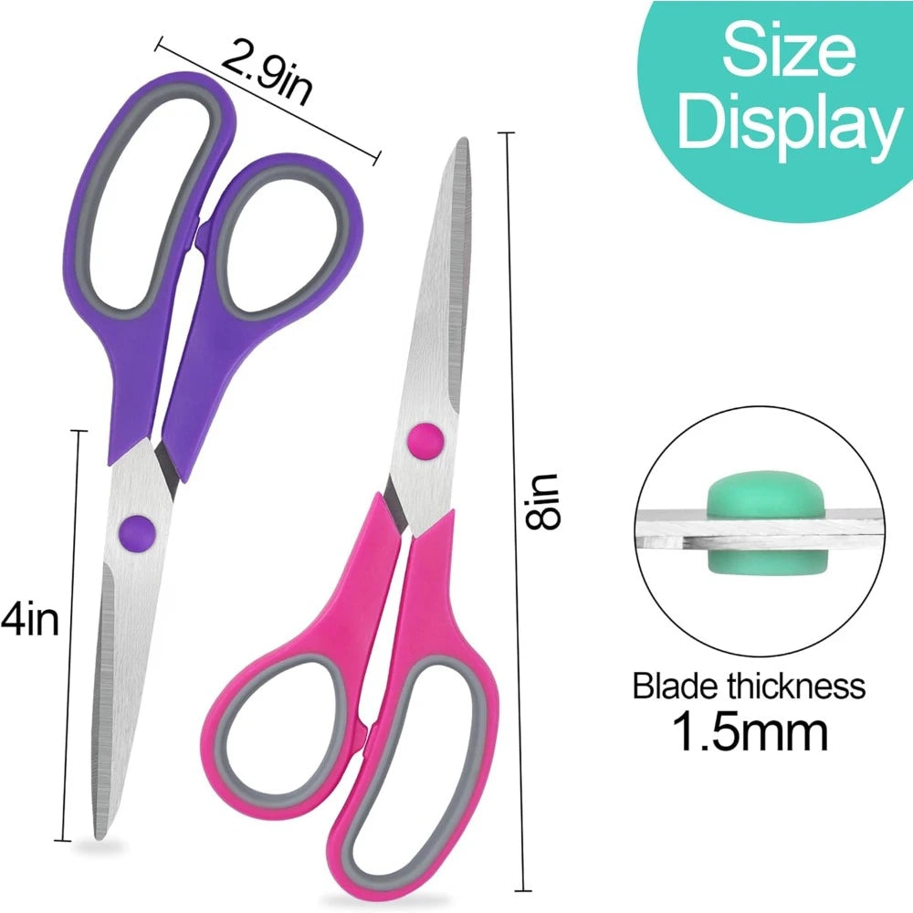All Purpose Comfort Grip Scissors For Office School Craft Fabric