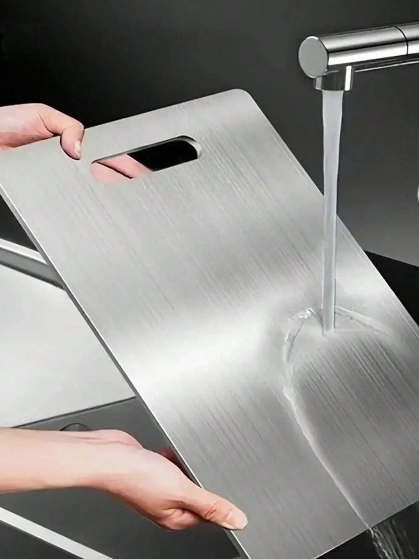 Titanium And 304 Stainless Steel Cutting Board Antibacterial Non Slip
