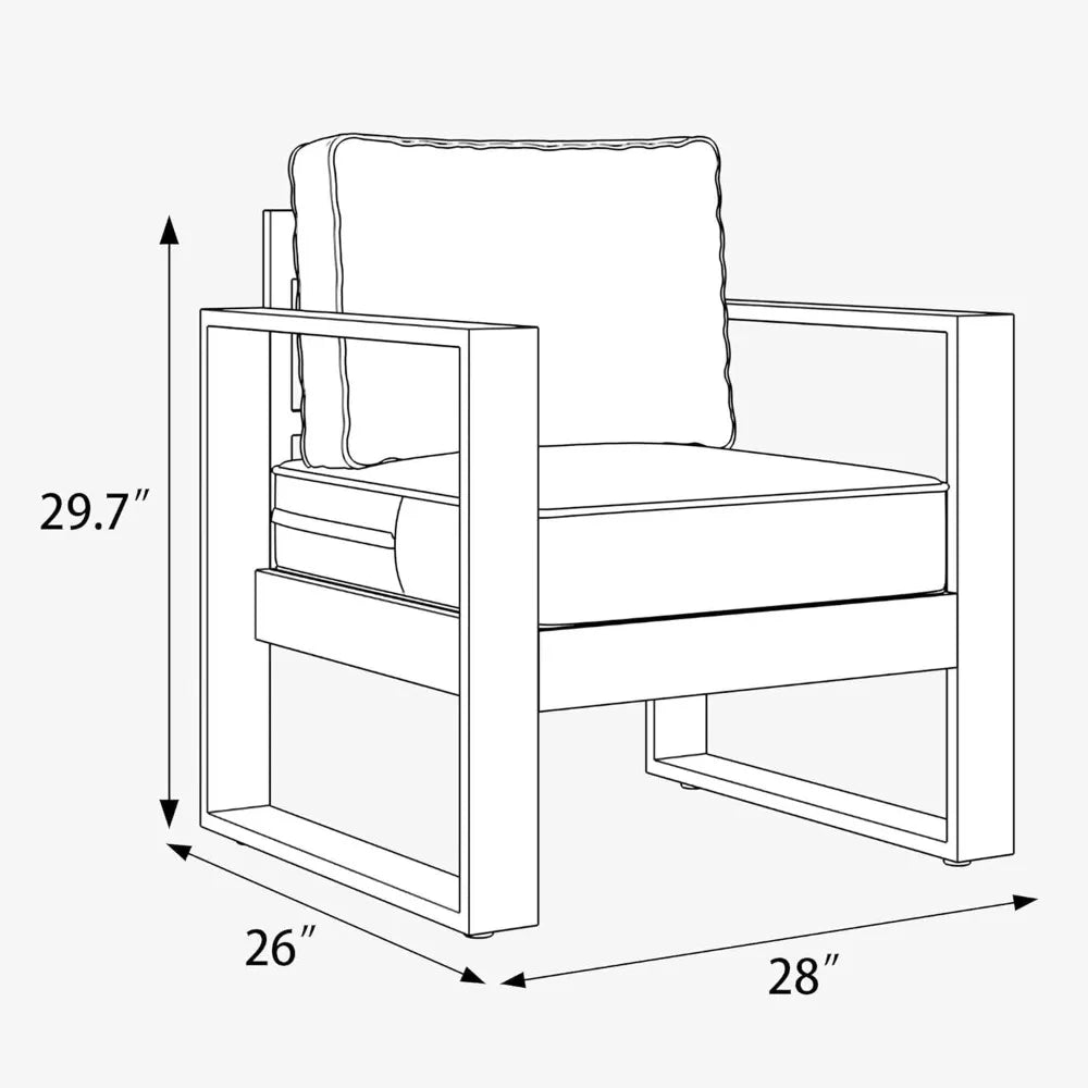 Outdoor Aluminum Patio Armchairs With Washable Cushions
