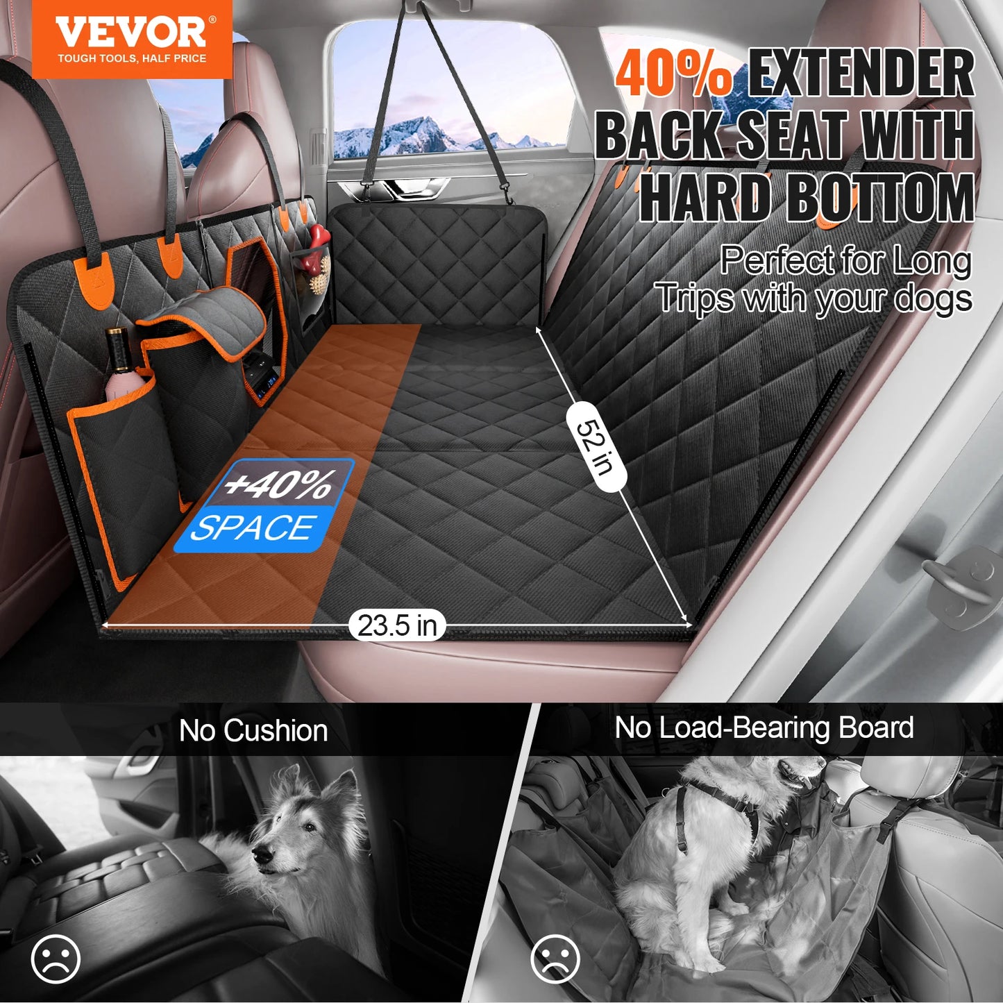 SucceBuy Waterproof Dog Car Seat Cover with Mesh Window Pocket