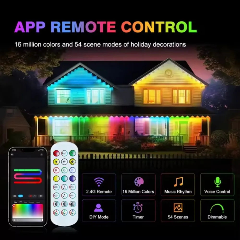 MIMIRGB Smart Outdoor Lights IP67 Waterproof String With App Control