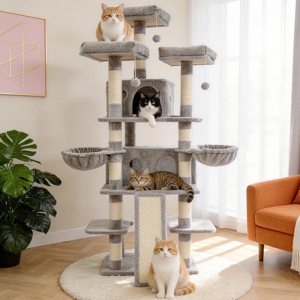 FOOWIN Cat Tree Tower Indoor Activity Center Condos Perches