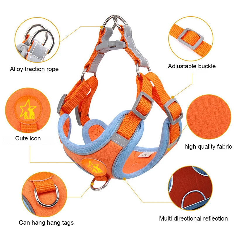 Dog Harness Vest Reflective Mesh Breathable for Small Medium Dogs