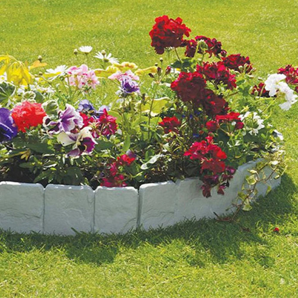 Shunmaii Garden Edging Border Set Plastic Imitation Stone Landscape