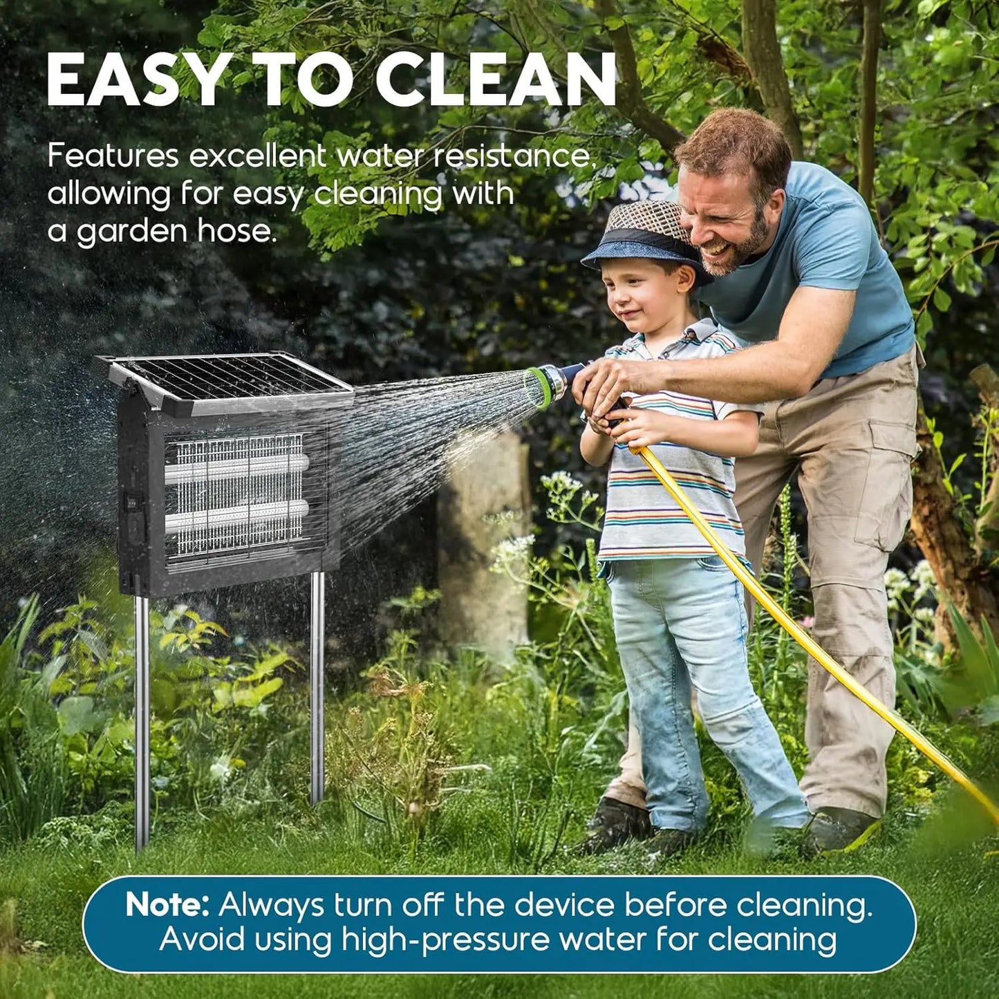 Solar Bug Zapper Outdoor 4500V Mosquito Zapper Panel Sensor