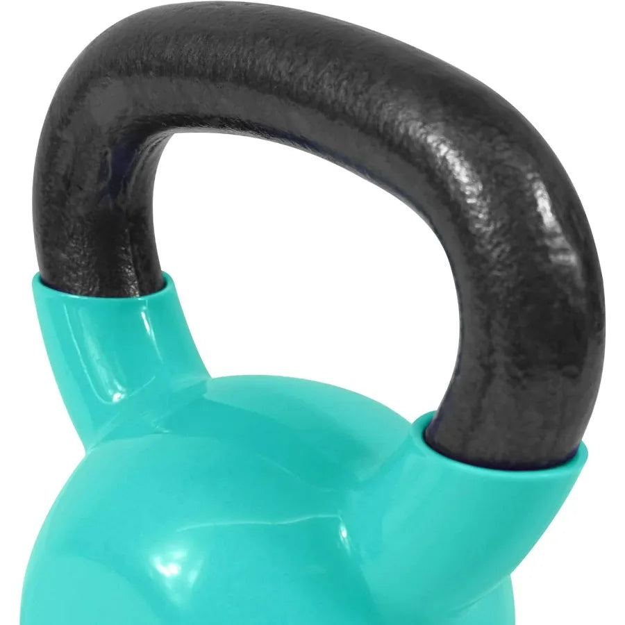 LISM Vinyl Coated Kettlebell Cast Iron Set With Flat Bottom For Body Workout