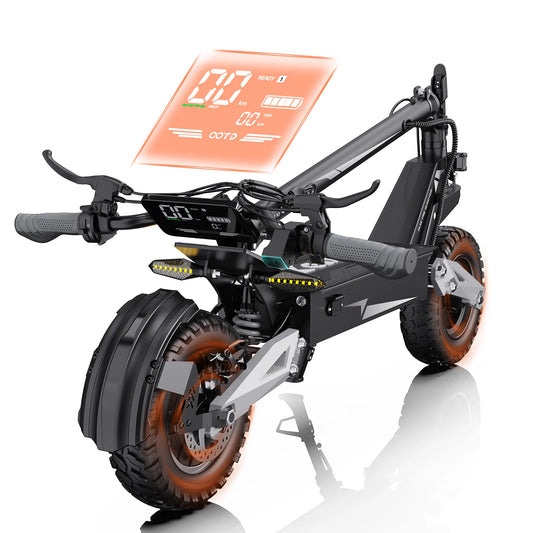 T10 900W Electric Scooter 48V Battery 28-37 Miles Range Off Road Tires Foldable