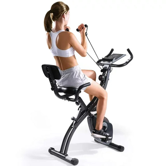 Folding Exercise Bike With Pulse Monitor And LCD Display