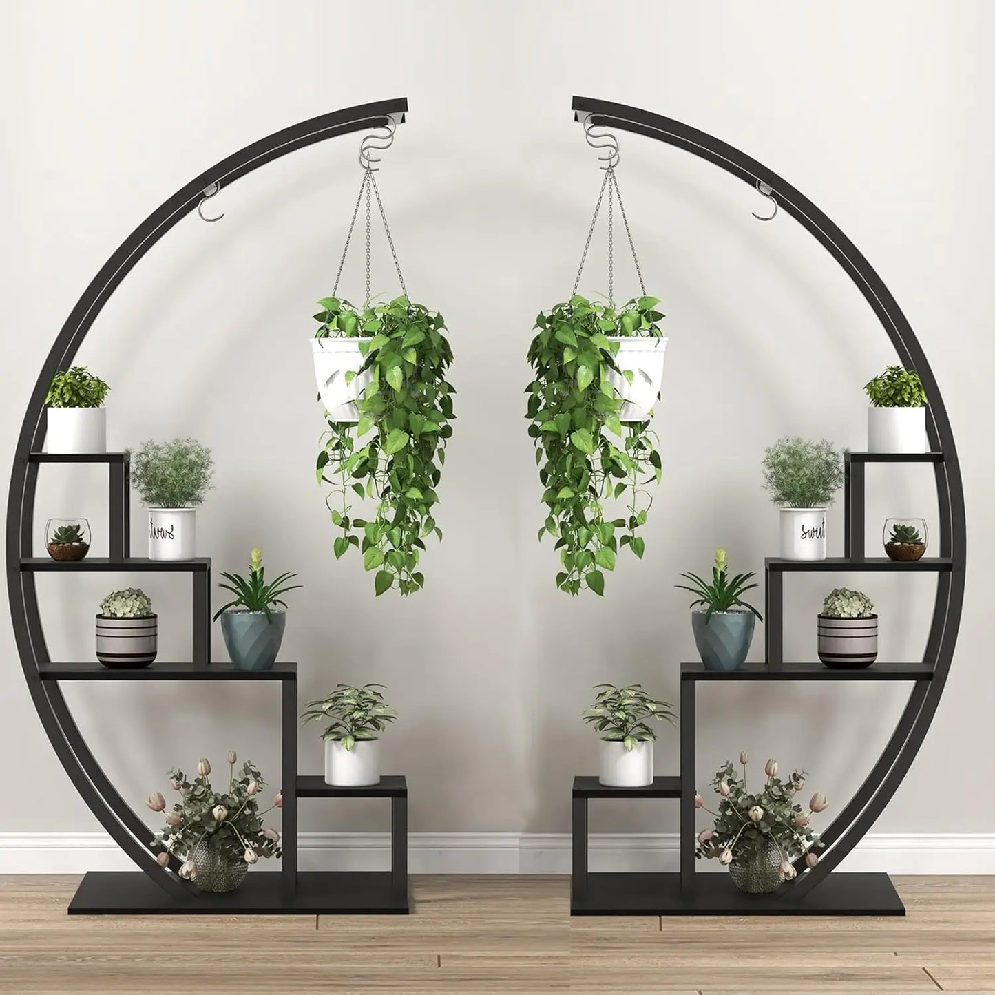 TWISTER.CK 5 Tier Half Moon Plant Stand Indoor Hanging Shelf