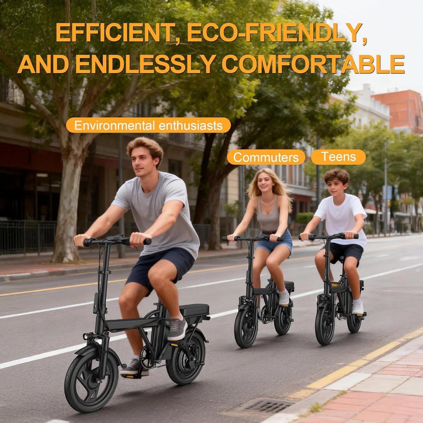 Ladped Foldable Electric Bike 500W 48V Battery Two Seat For Adults