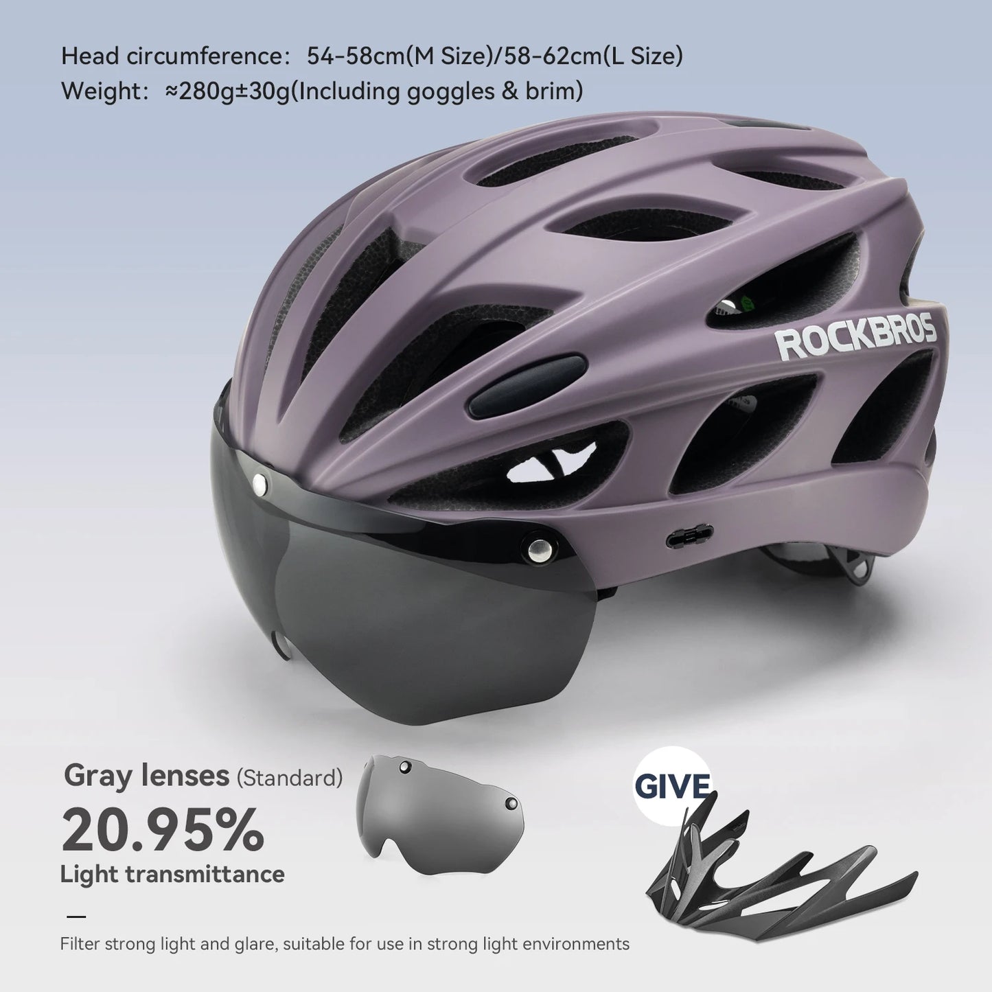 ROCKBROS Cycling Helmet With Integrated Goggles For MTB Road Use
