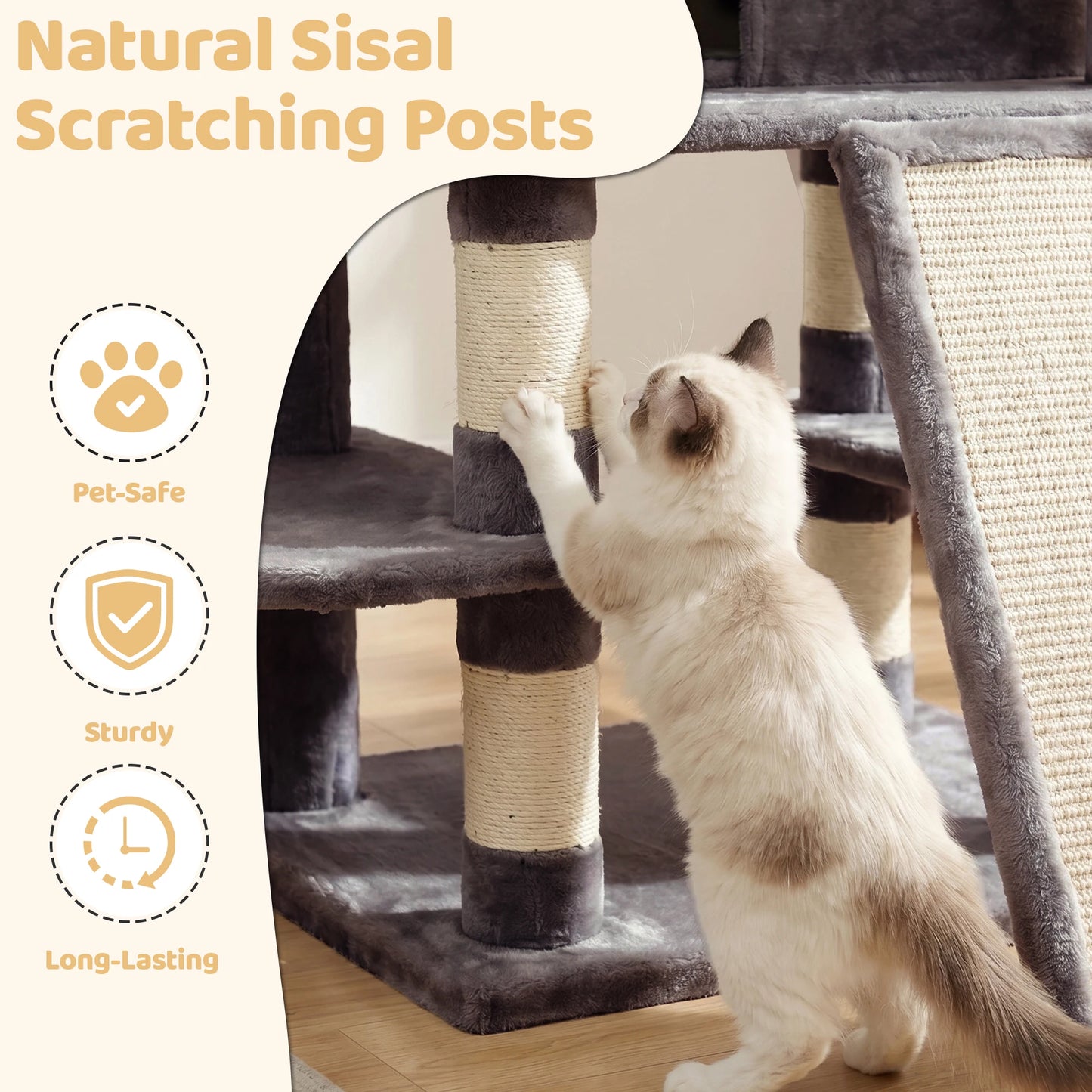 FOOWIN Cat Tree Tower Indoor Activity Center Condos Perches