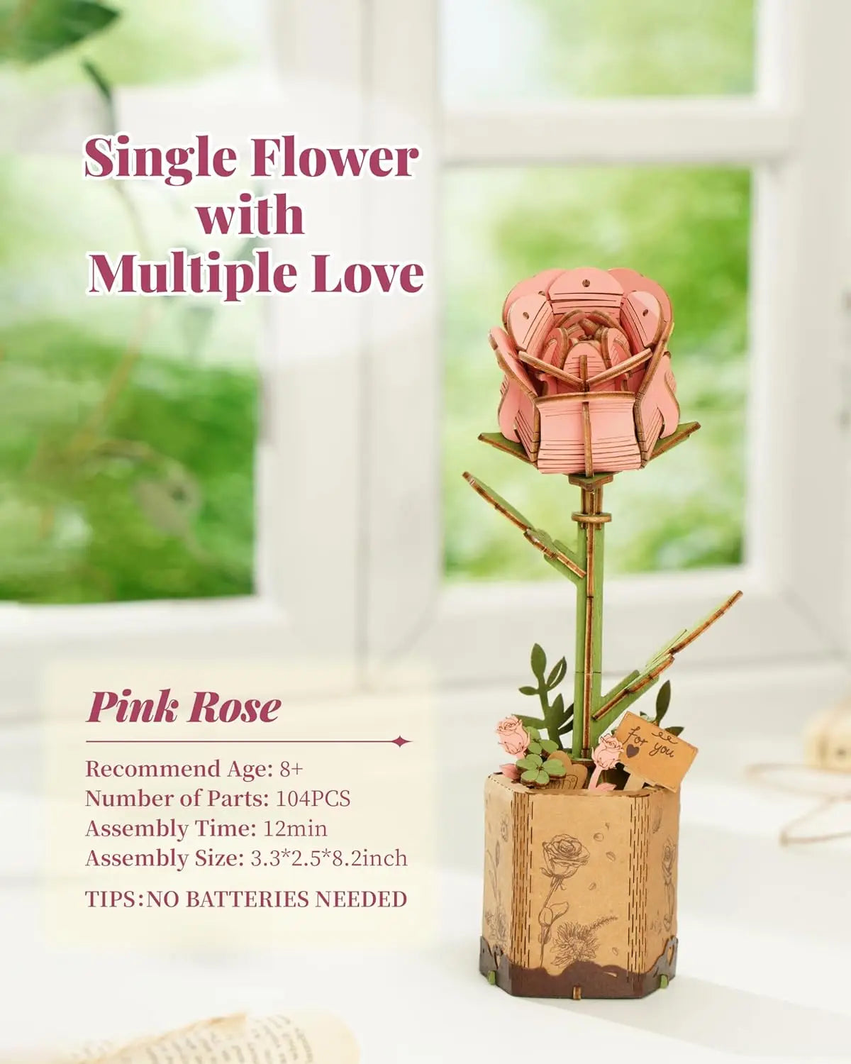 Robotime ROKR 3D Wooden Puzzle Flowers Bouquet Craft Kit