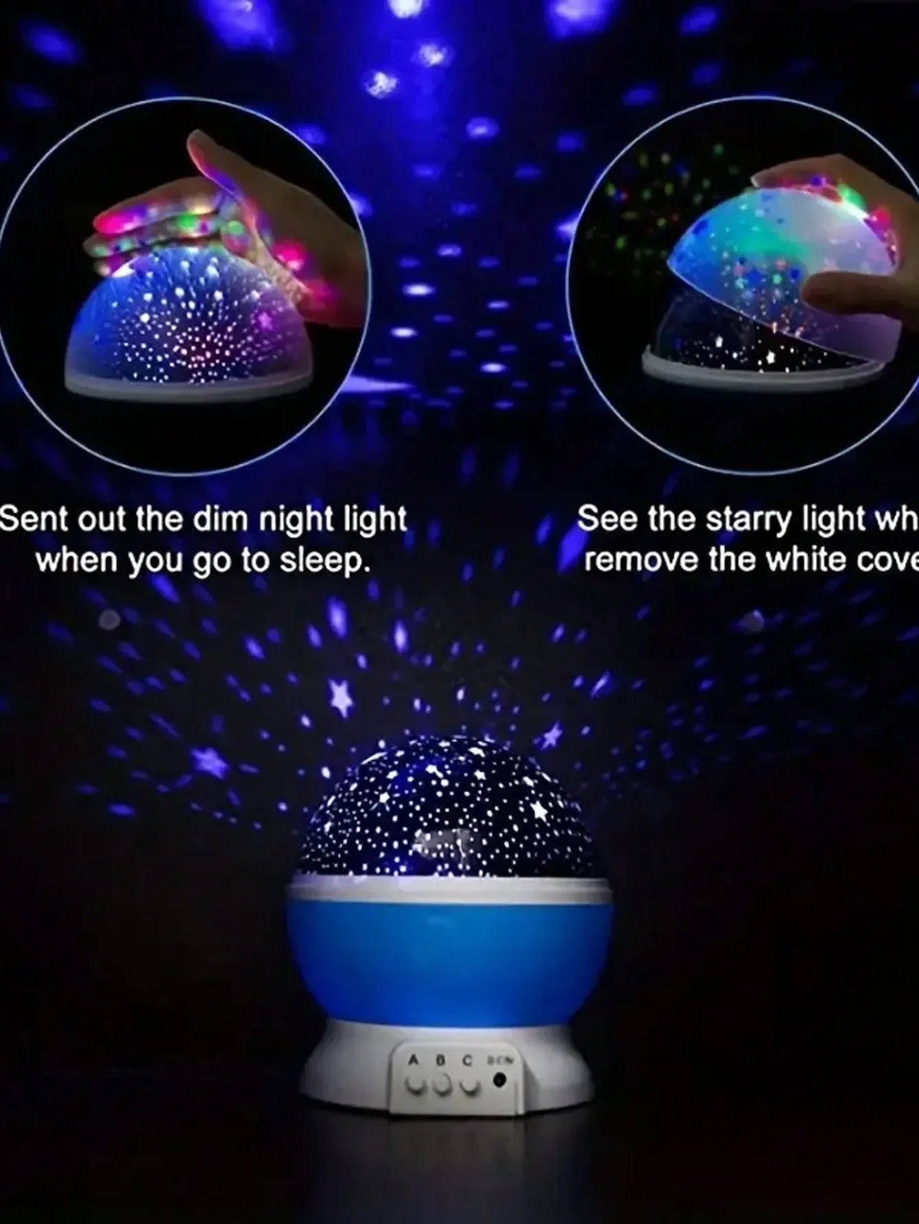 360 Rotation LED Star Moon Projection Lamp For Room Decor
