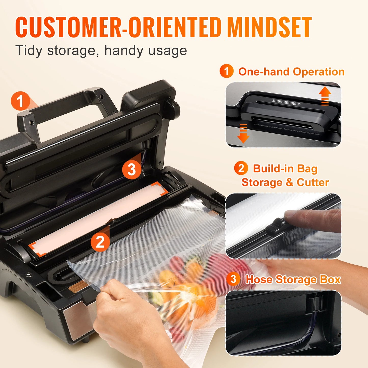Succebuy Vacuum Sealer 90KPa 130W With Free 10 Vacuum Bags