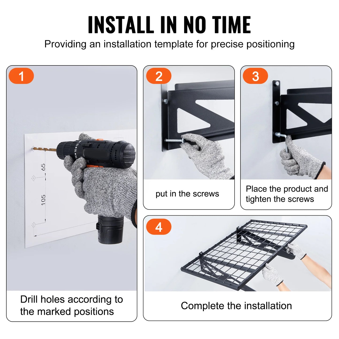 Garage Wall Mounted 2 Tier Rack Heavy Duty Tool Organizer