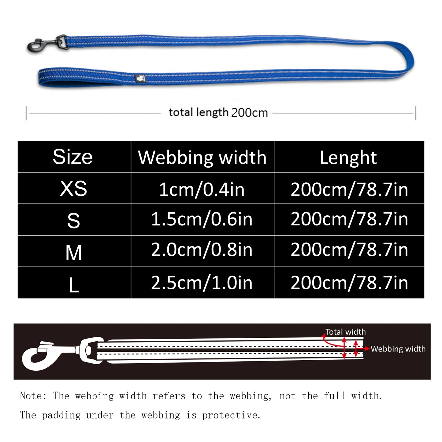 TRUELOVE Reflective Nylon Mesh Padded Pet Leash For Dogs And Cats