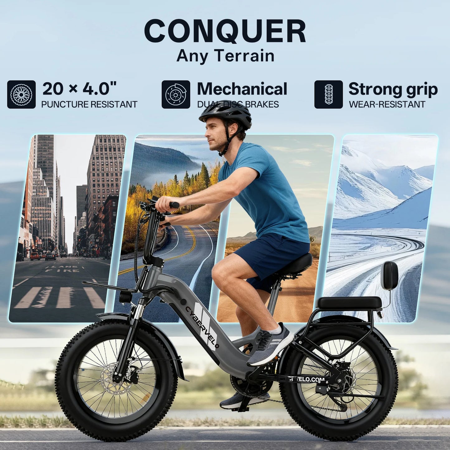 CYBERVELO EK12 1000W Fat Tire Electric Bicycle 48V 20Ah