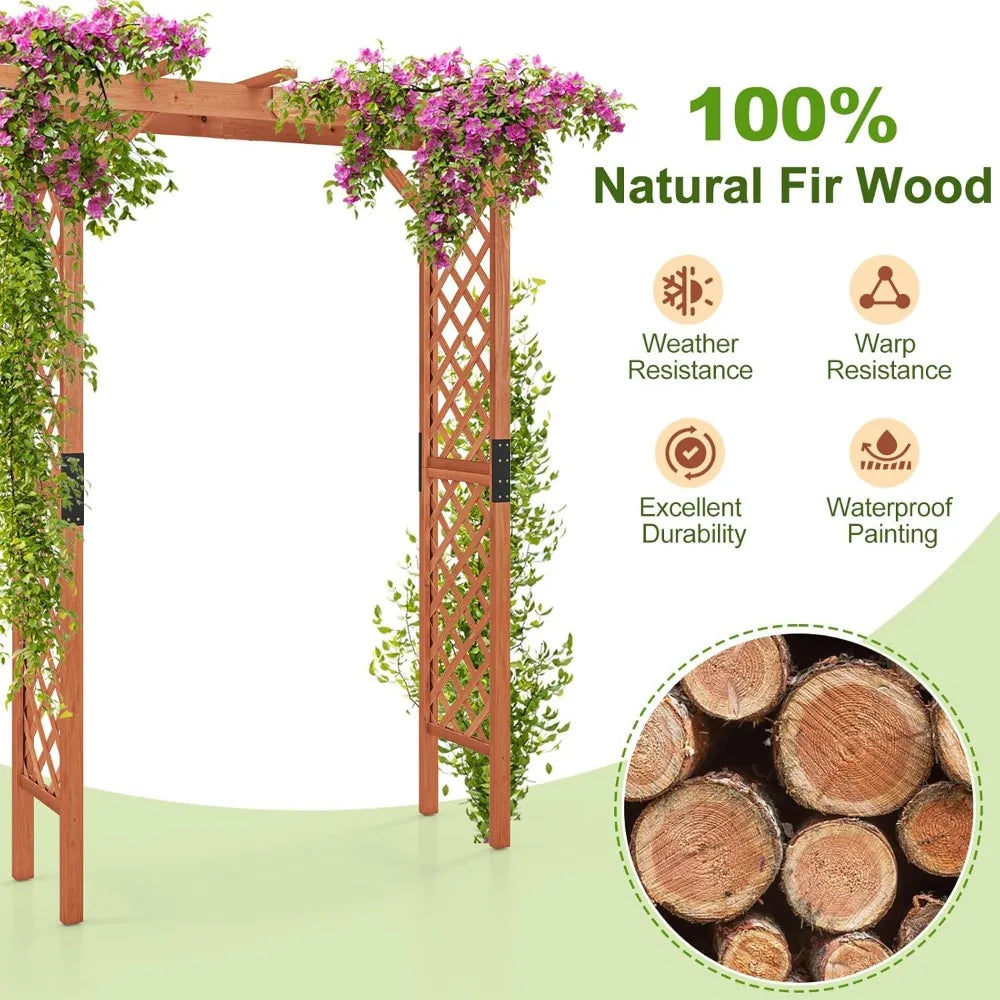 Fir Wood Garden Arch for Weddings and Outdoor Pergolas