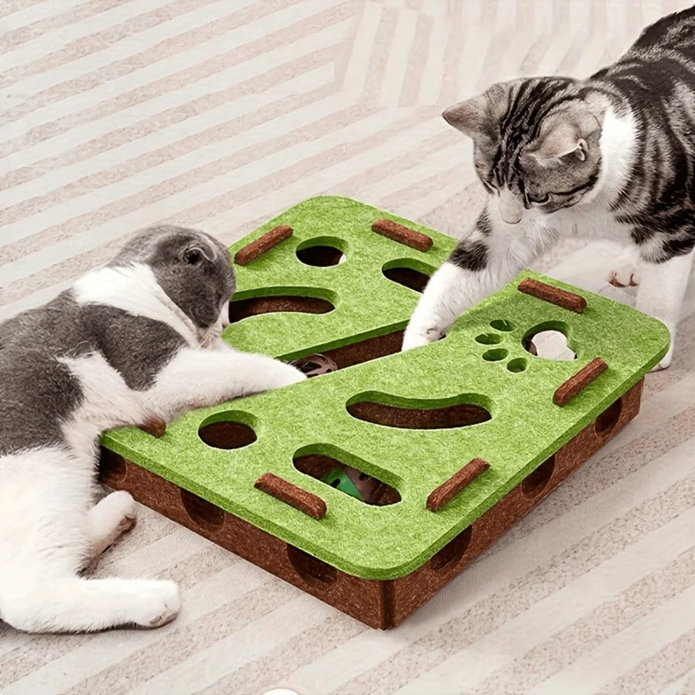 New Interactive Cat Puzzle Toy With Maze Tunnel Ball Bell