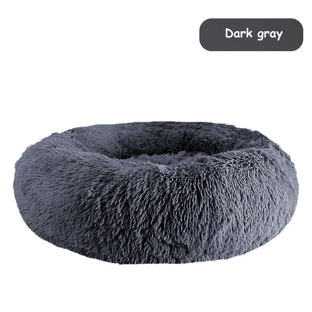 Donut Dog Bed Warm Plush Calming Luxury PetBed For Dogs