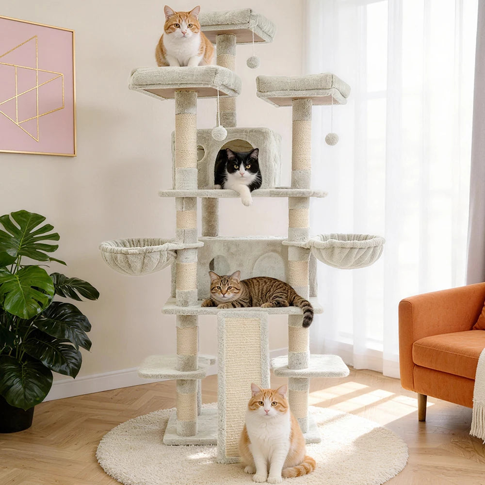 FOOWIN Cat Tree Tower Indoor Activity Center Condos Perches