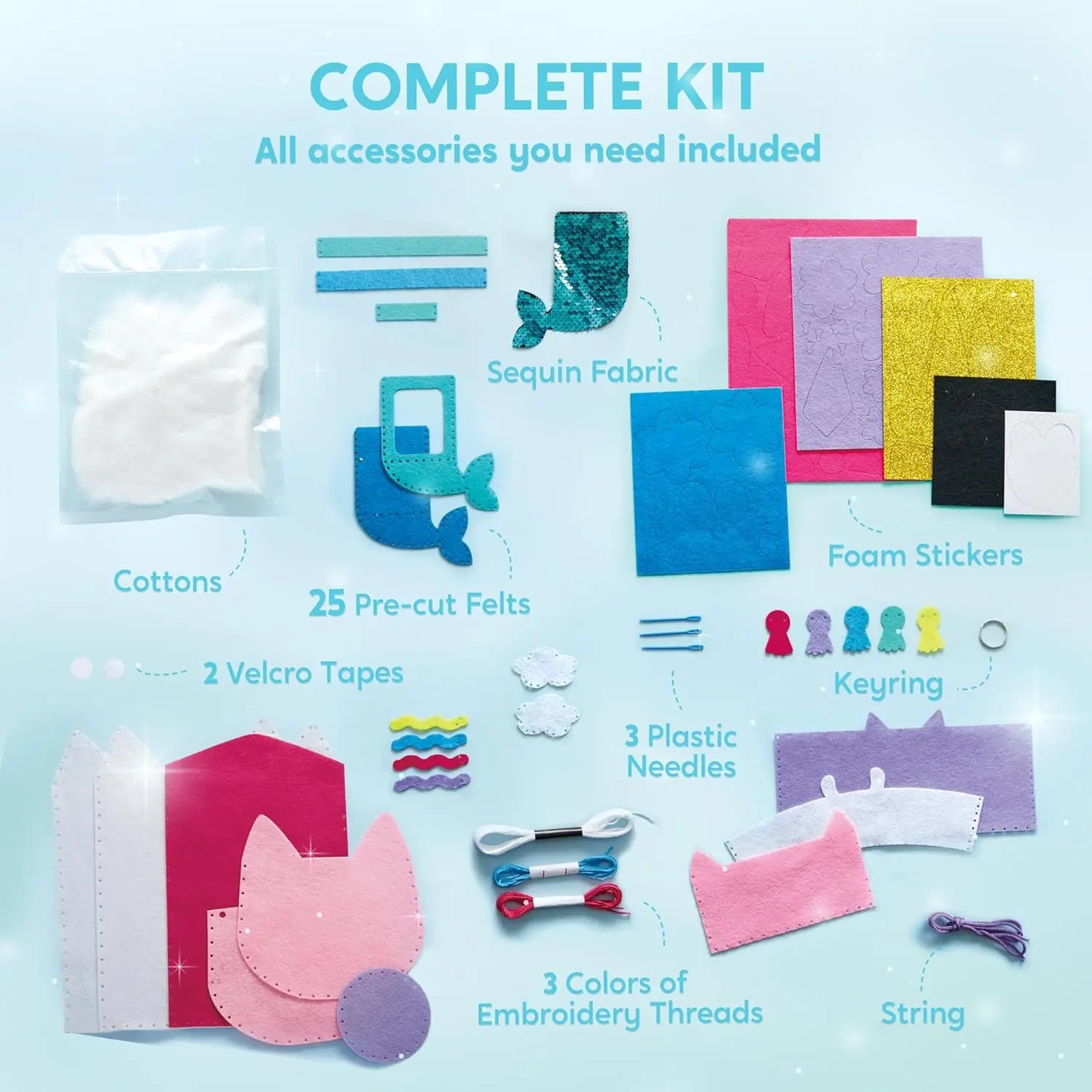 Joyfy My First Kids Sewing Kit 7 Easy Projects Beginners