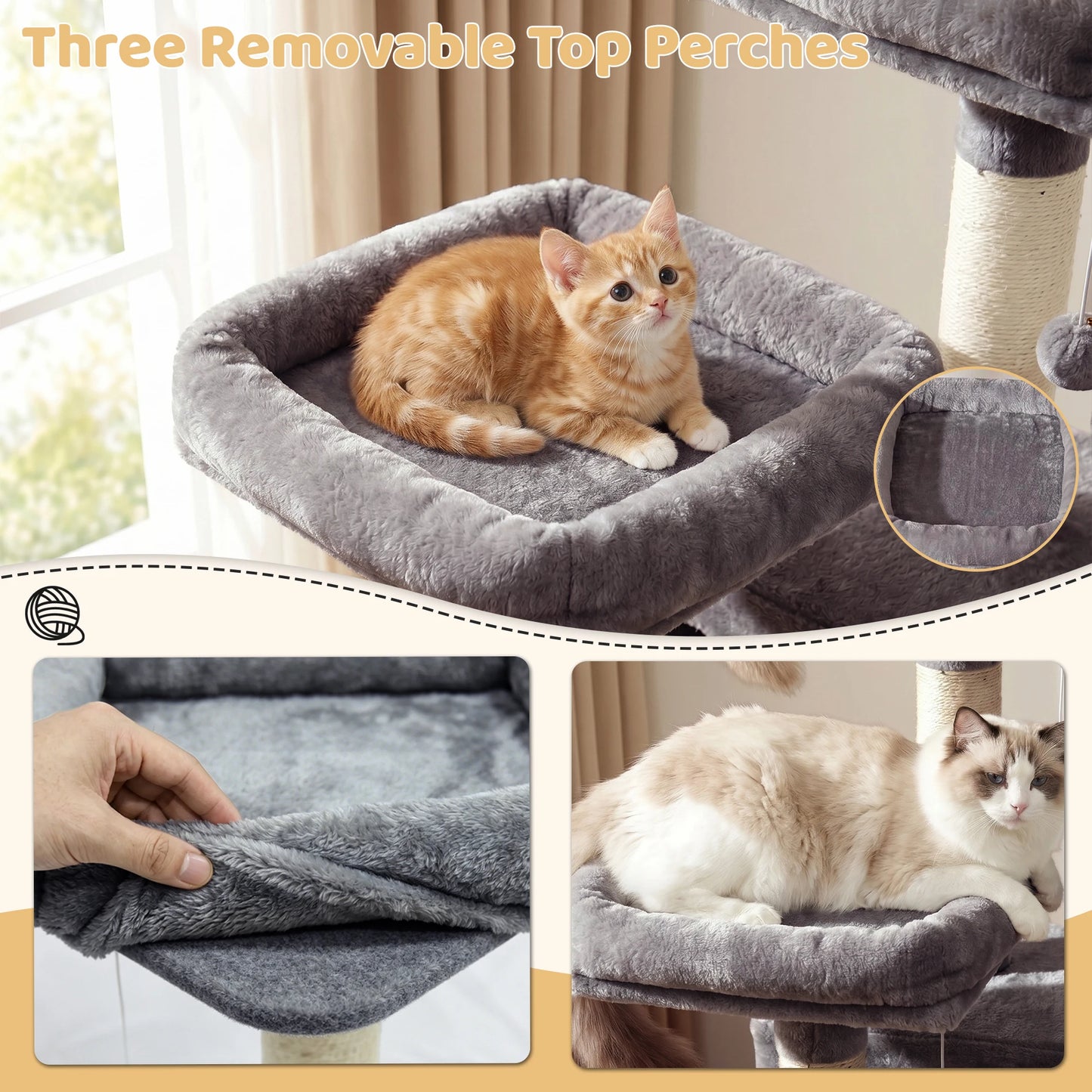 FOOWIN Cat Tree Tower Indoor Activity Center Condos Perches