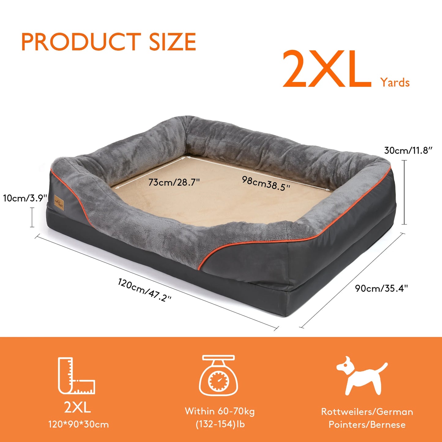 BINGOPAWCN Dog Bed Removable Washable Cover Anti Allergy