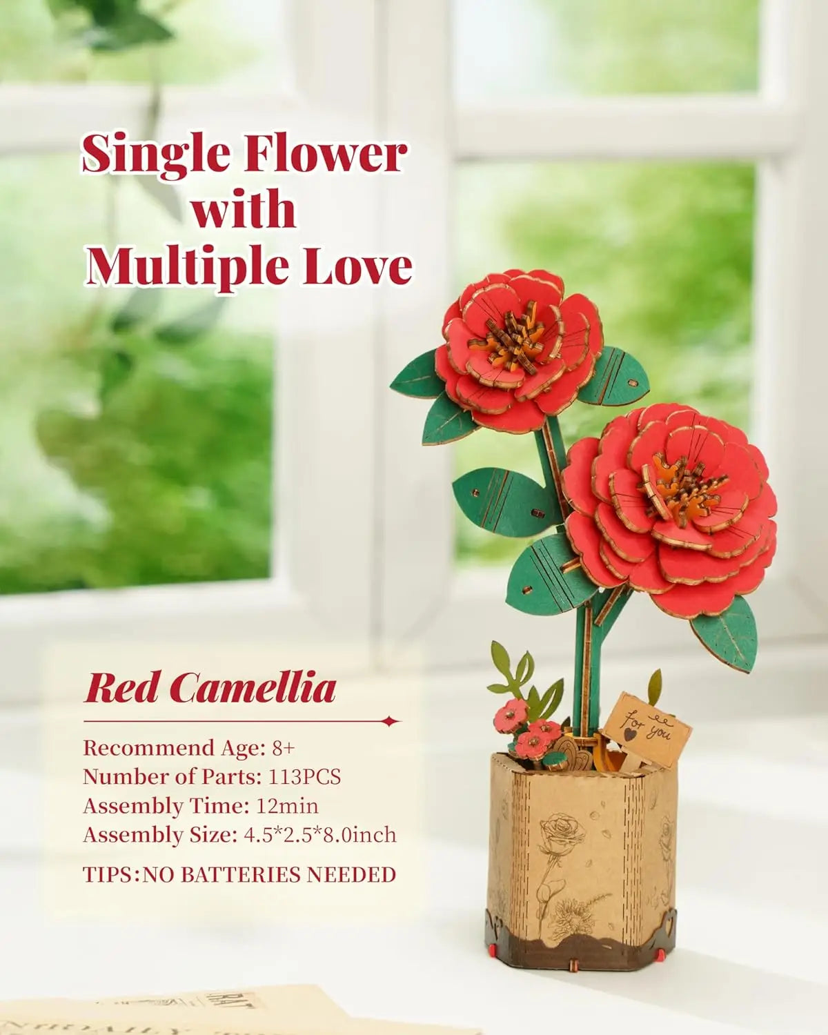 Robotime ROKR 3D Wooden Puzzle Flowers Bouquet Craft Kit