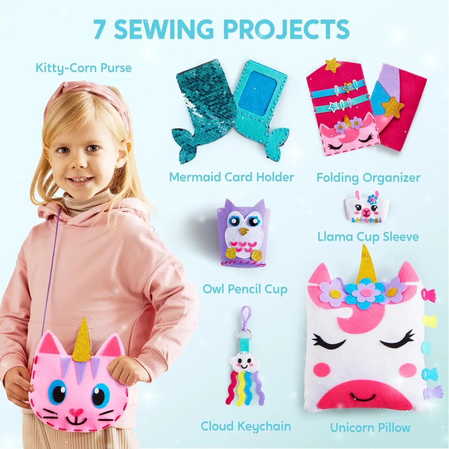 Joyfy My First Kids Sewing Kit 7 Easy Projects Beginners