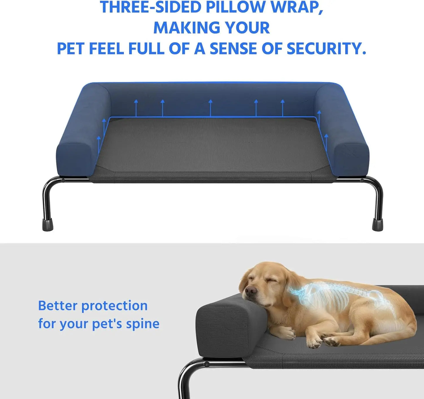 Elevated Cooling Dog Bed For Large Dogs Breathable Outdoor Cot