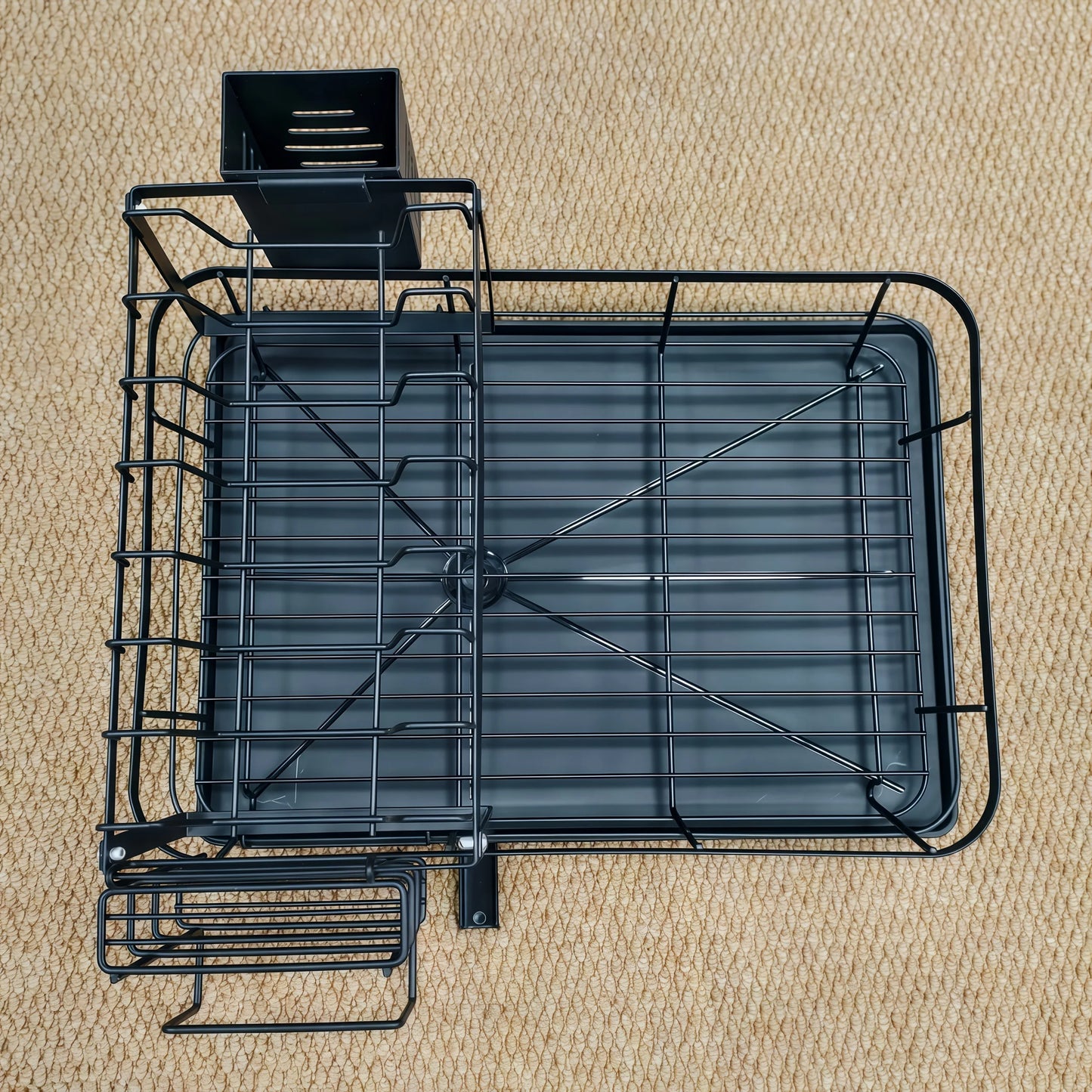 AEHOME 2 Tier Expandable Dish Drying Rack Drainboard Knife Holder