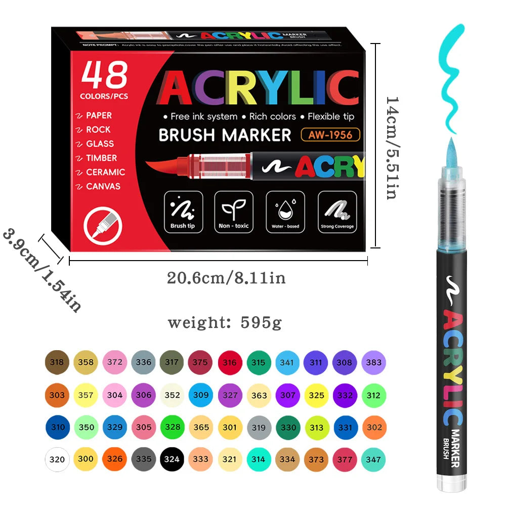 ART WALKER Acrylic Marker Set For Artwork And Craft Projects