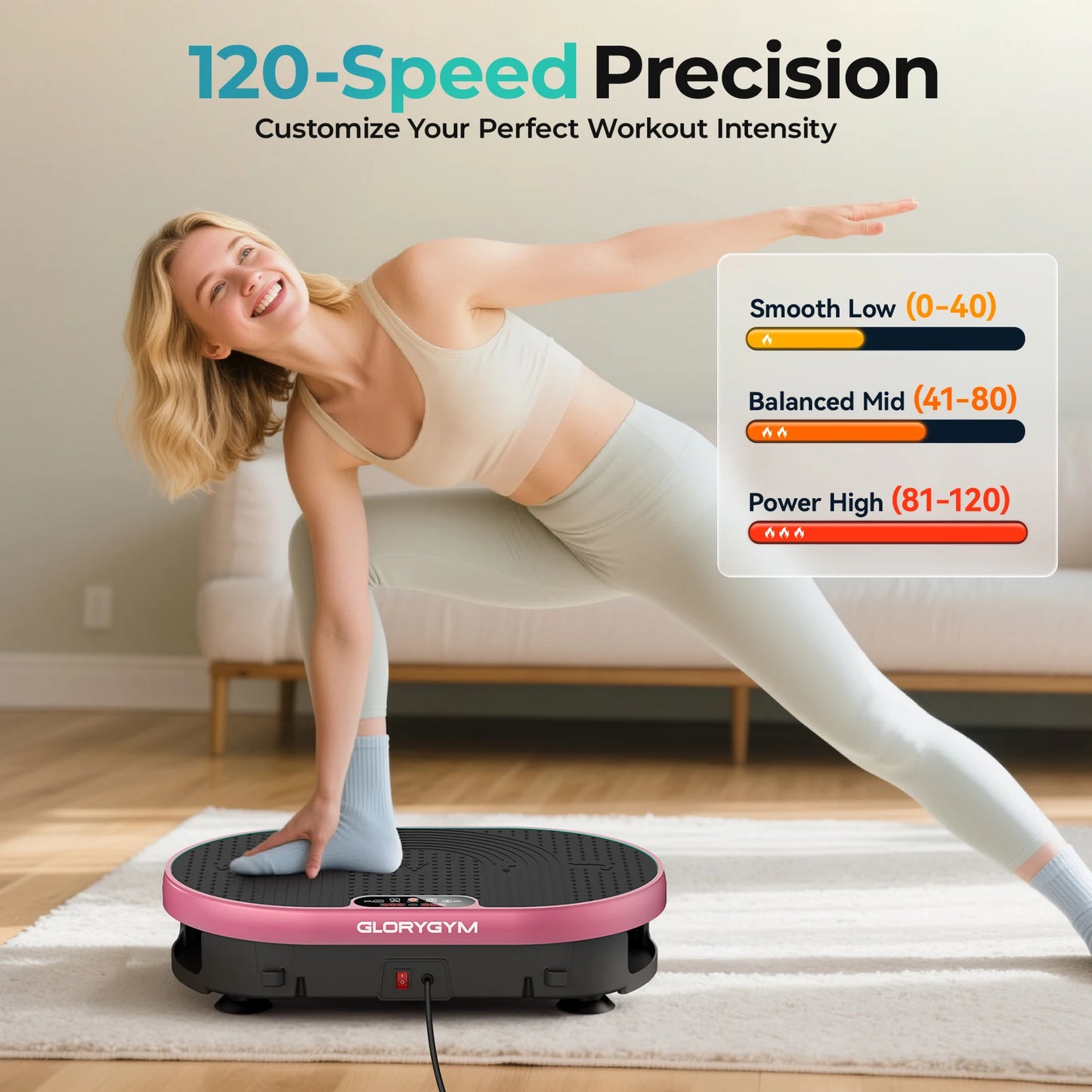 Vibration Plate Whole Body Exercise Machine 120 Levels Remote Control Home Gym