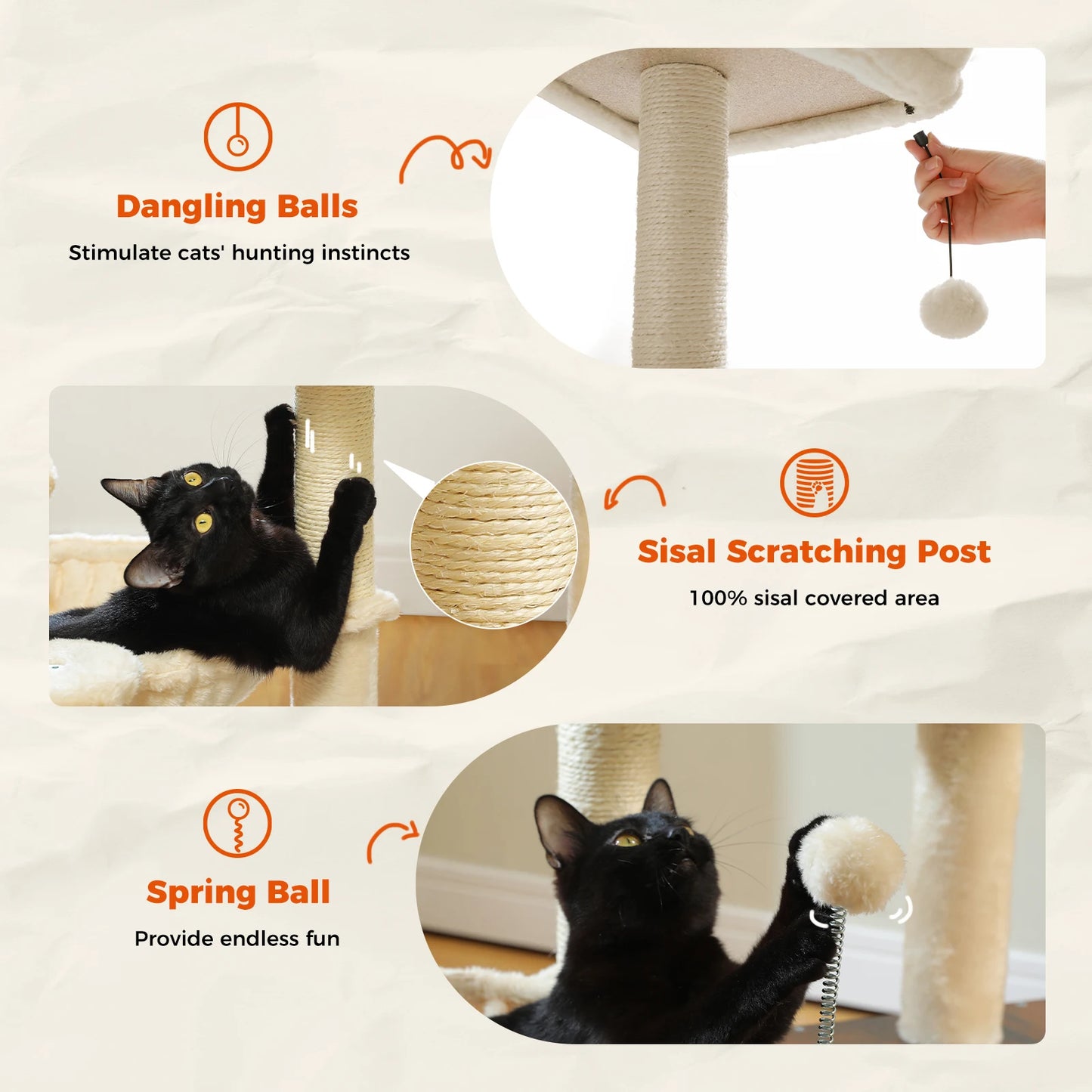 PAWZ Road Modern Cat Tree Indoor Multi Level Wood Tower