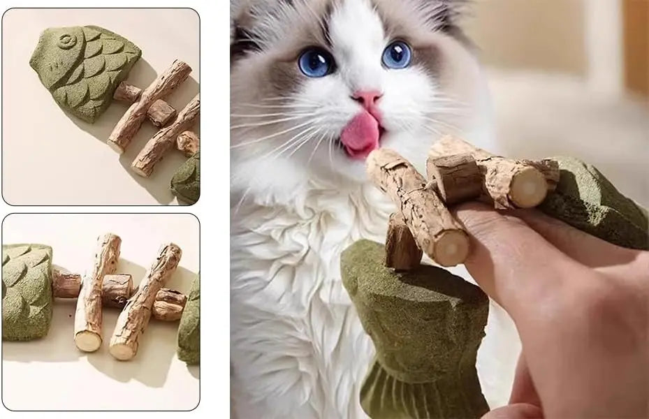 Cat Dental Health Chew Toy Bite Resistant Fishbone Plastic