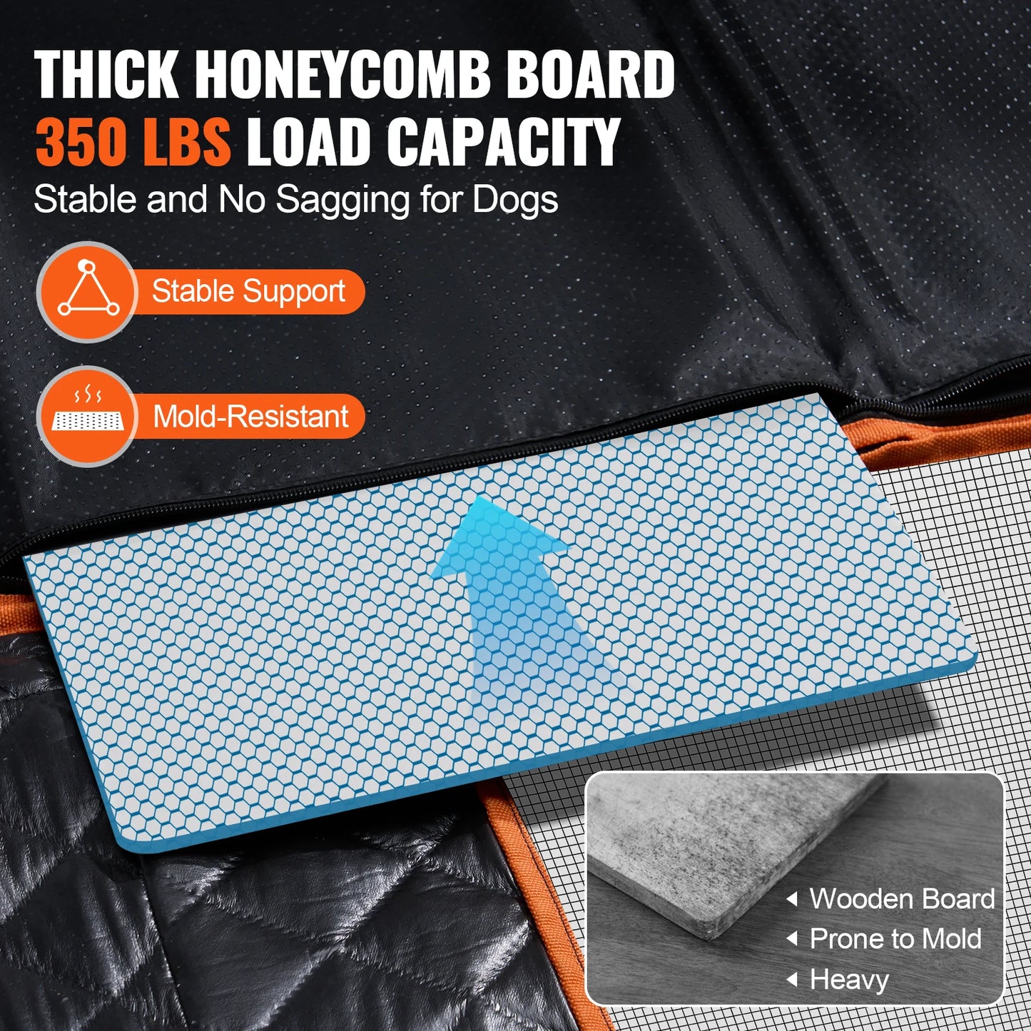 SucceBuy Back Seat Extender Dog Car Hammock With Mesh Window Storage Pocket