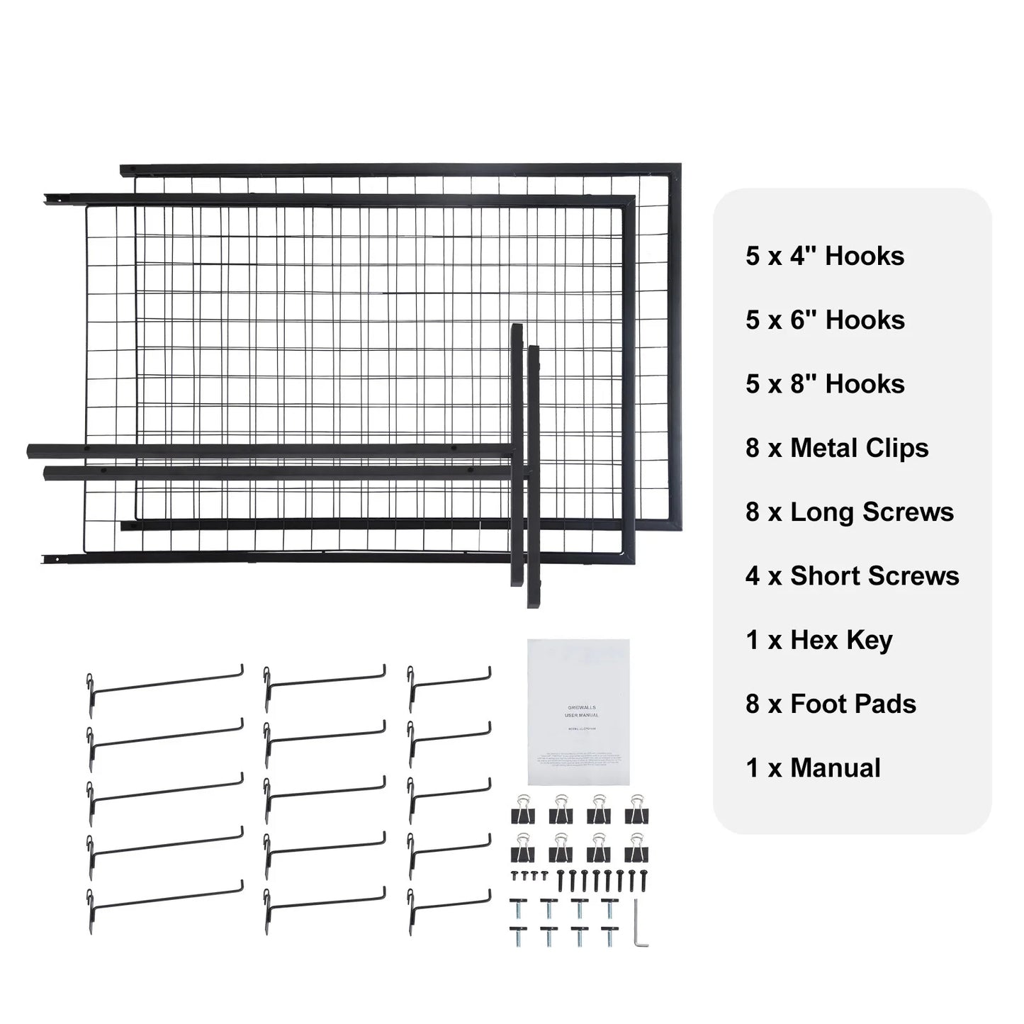 SucceBuy Grid Wall Panels Double Sided Gridwall Display Racks With Hooks
