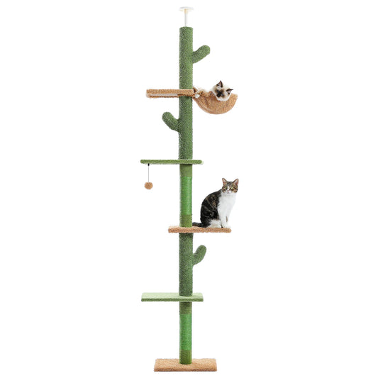 PAWZ Road Cat Tree 5 Tier Floor To Ceiling Climbing Tower With Scratching Post