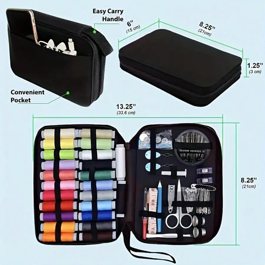 95-Piece Portable Sewing Kit With Threads Needles And Needle Threader