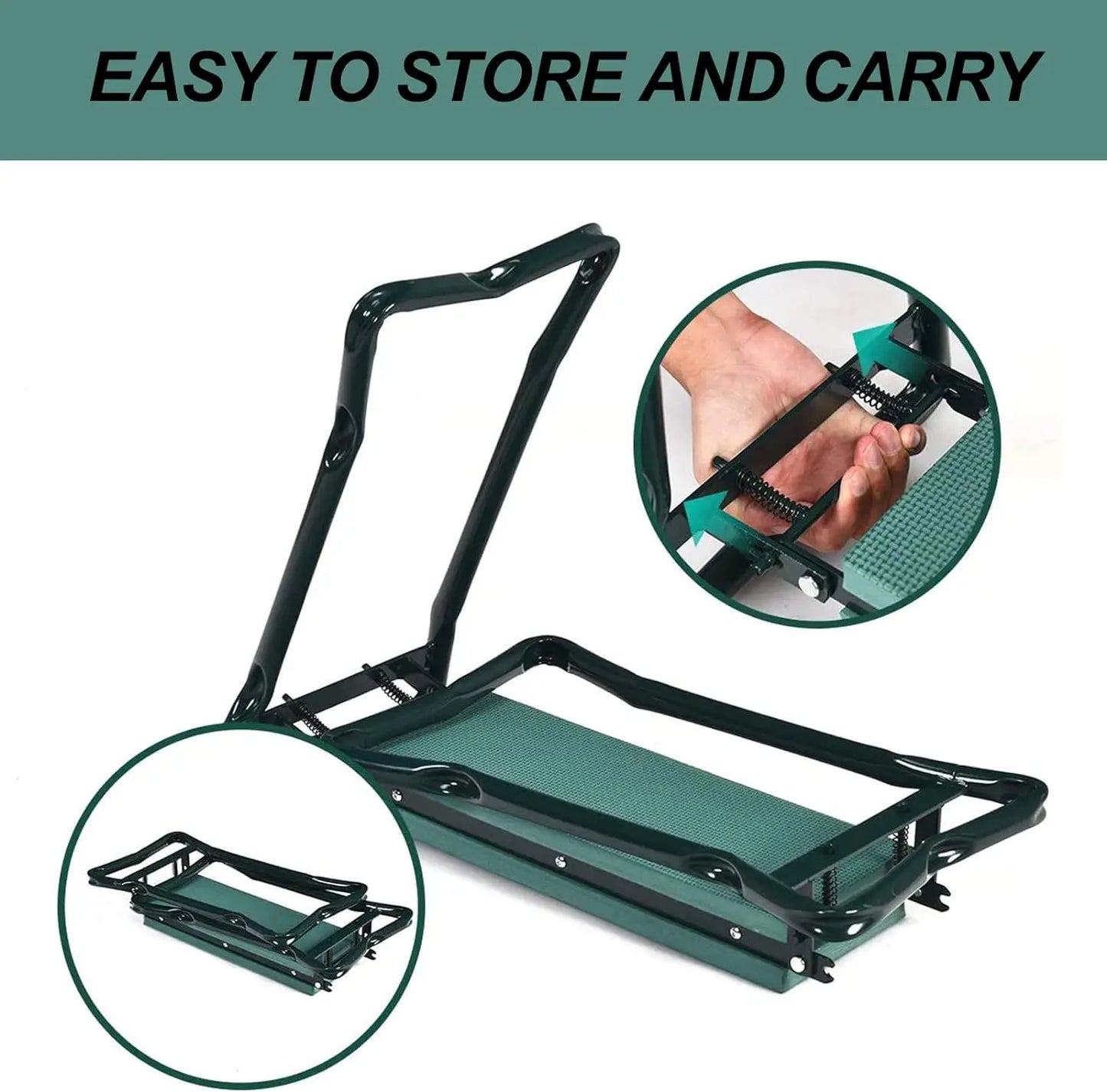 Garden Kneeler And Seat Folding Bench Portable With EVA Pad