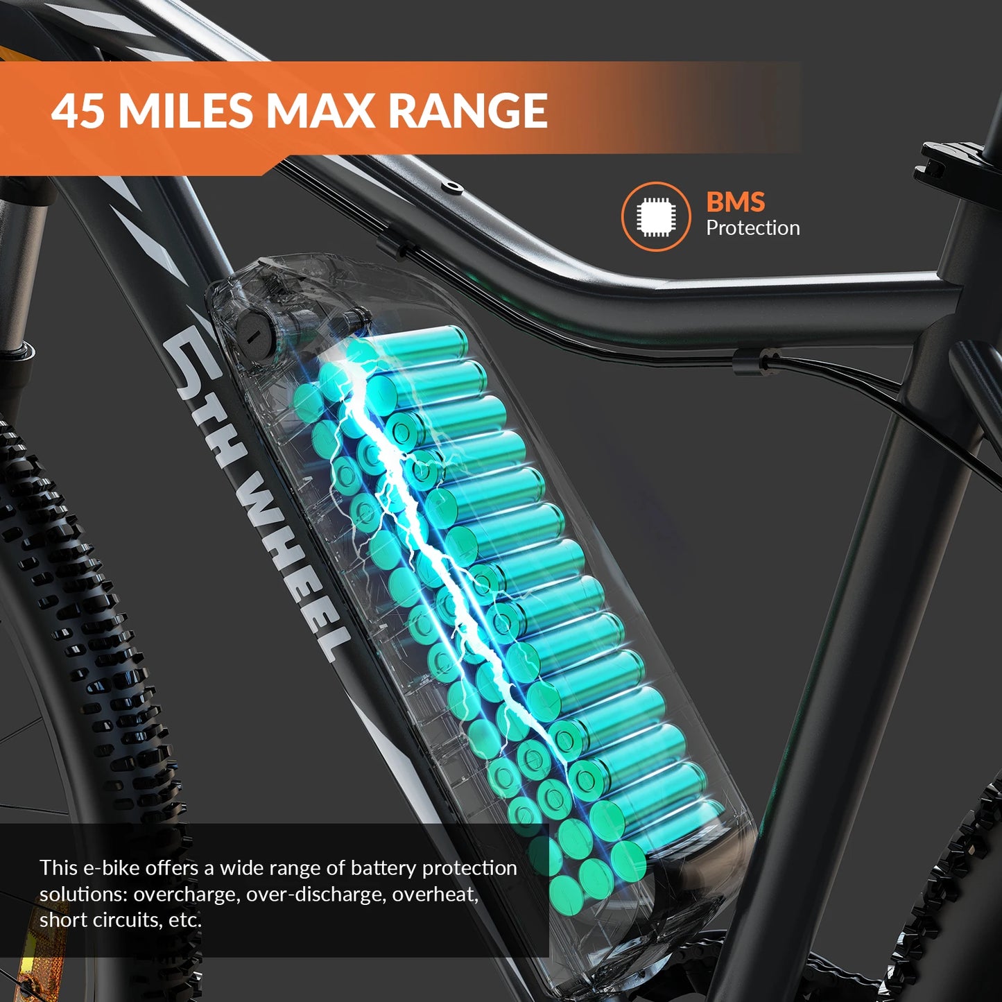 5TH WHEEL AB17 Electric Bike With 700W Motor Front Suspension