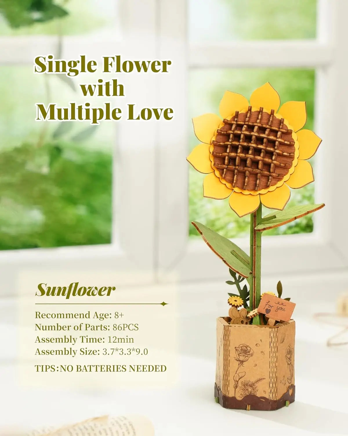 Robotime ROKR 3D Wooden Puzzle Flowers Bouquet Craft Kit